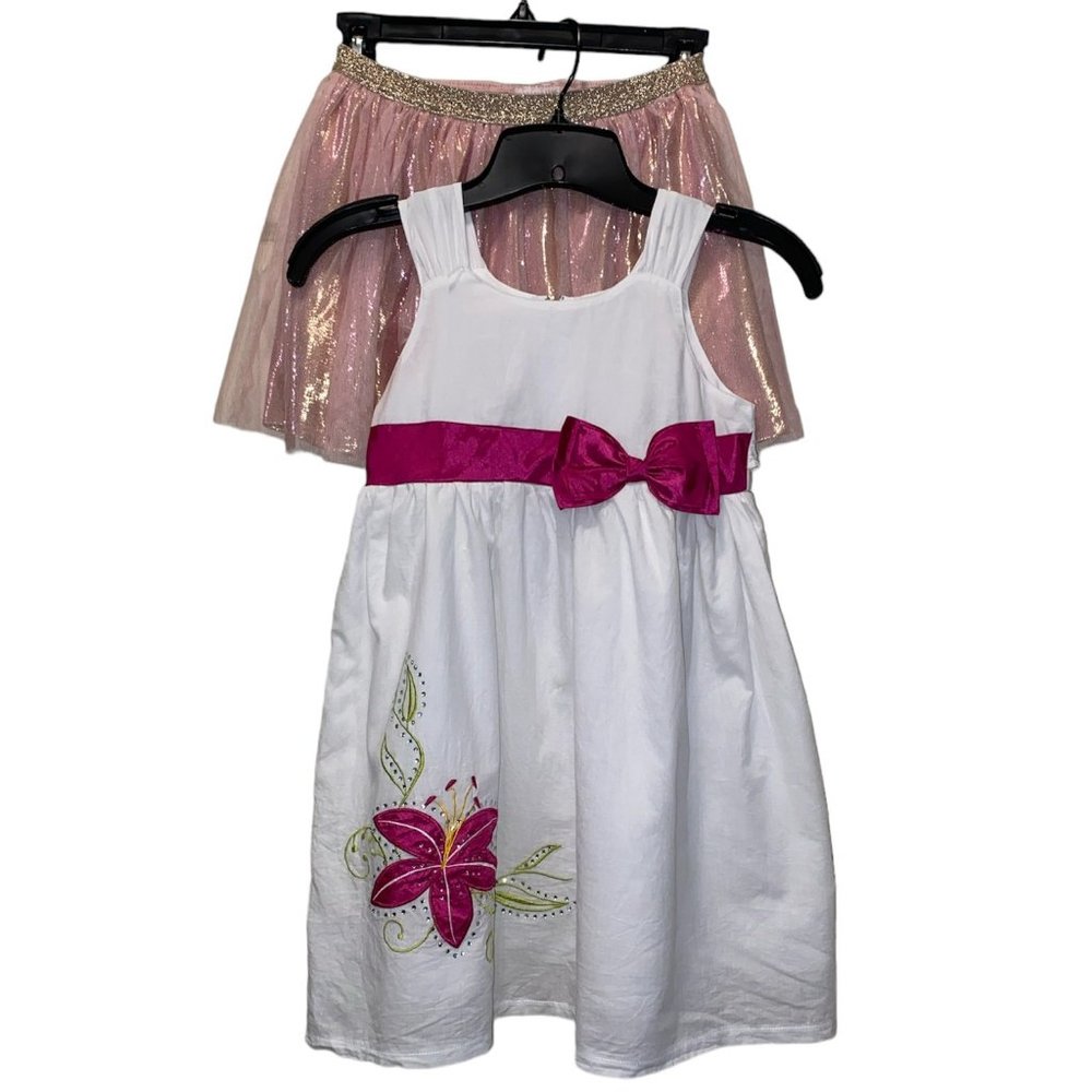 Bundle of 2! Girl's Littoe Potatoes Dress and Cat&Jack Metallic Skirt Size 6